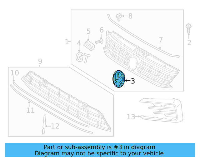 Emblem 3G0-853-601-A-JZA - View 24