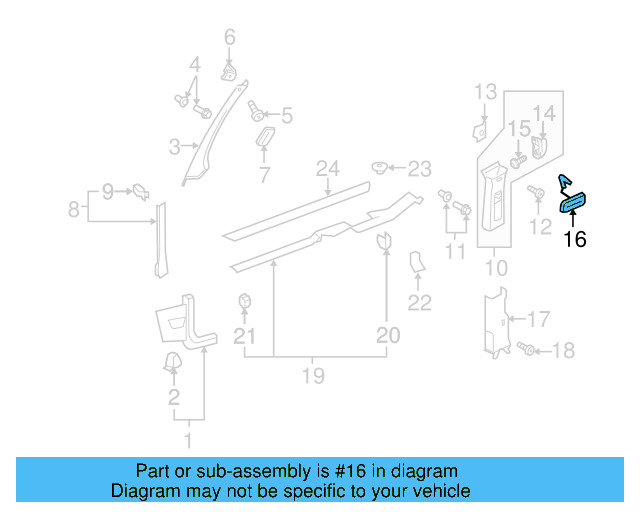 Upper Center Pillar Trim Screw N-909-197-01 - View 21