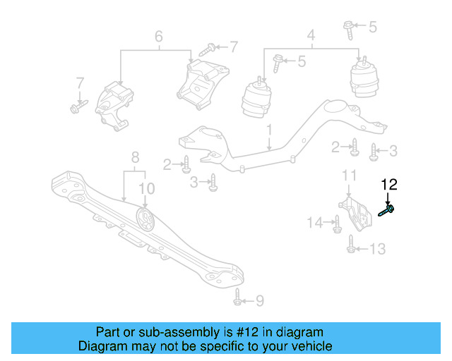 Trans Mount Bracket Mount Bolt N-019-503-6 - View 6