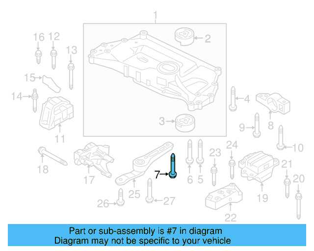 Engine Cradle Mount Bolt N-105-580-02 - View 36