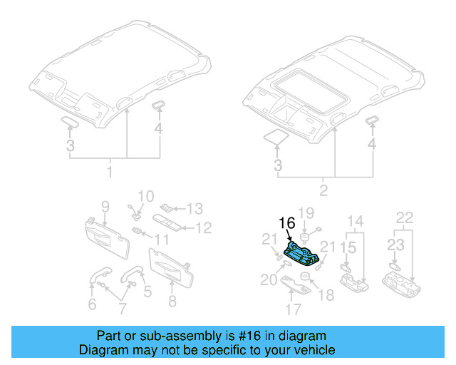 Dome Lamp Assembly 3B0-947-105-C-Y20 - View 47