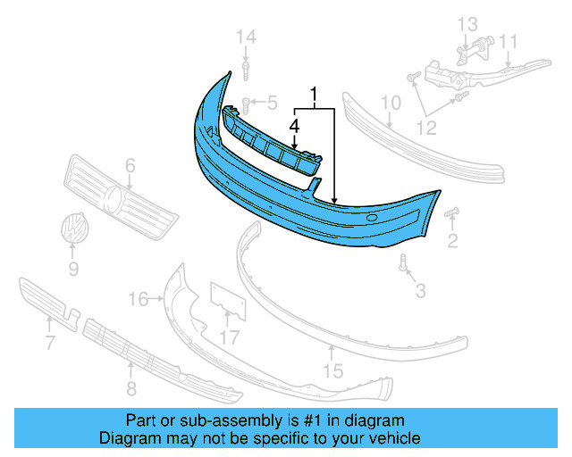 Bumper Cover (Unpainted) 3b0807217gru - View 5
