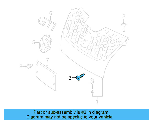 Air Grille Screw N-910-910-01 - View 3