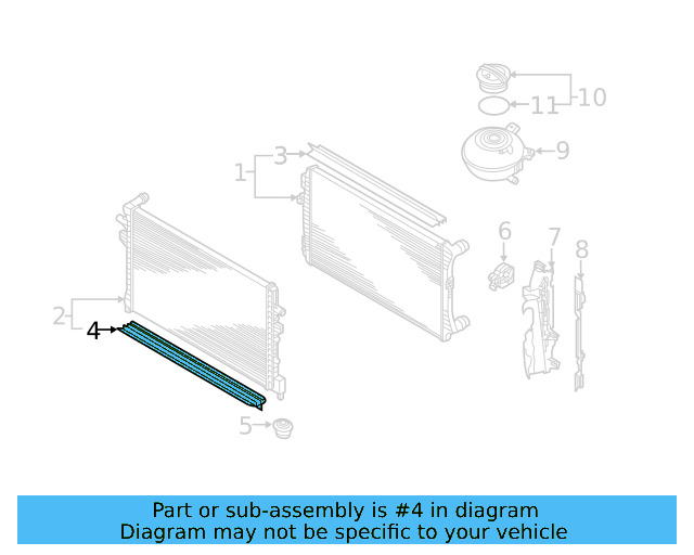 Radiator Lower Seal 5Q0-121-345-H - View 17