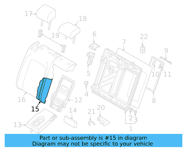 Seat Back Pad 11A-885-776-A - View 3