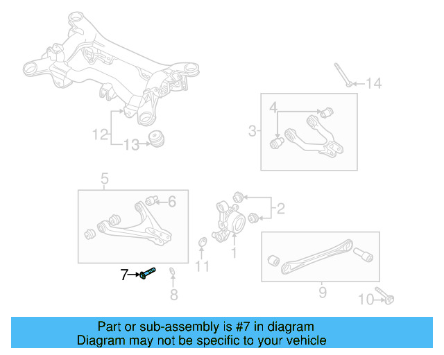 Lower Control Arm Adjust Bolt WHT-001-661 - View 5