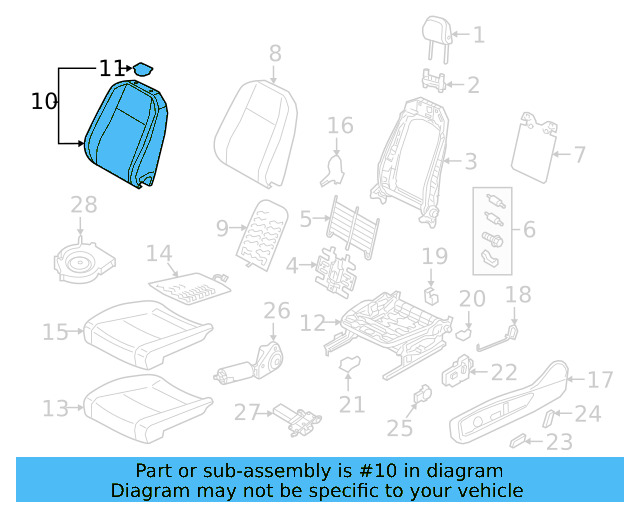 Seat Back Cover 3CN-881-806-T-AED - View 18