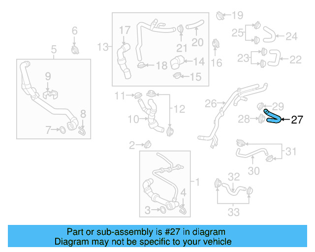 HVAC Heater Hose 5Q0-122-157-AH