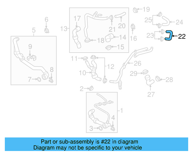 Engine Coolant Hose 04L-121-058-AA - View 13