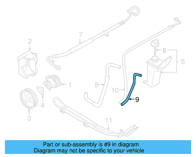 Power Steering Return Hose 3B7-422-891-E - View 3