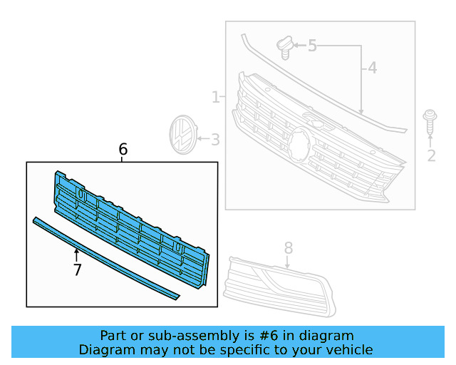 Lower Grille 561-853-671-H-RYP - View 5