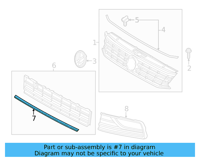 Lower Grille Trim 561-853-101-A-2ZZ - View 4