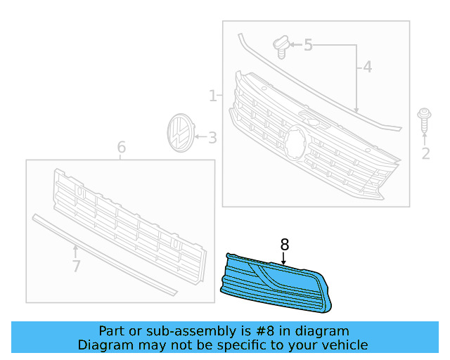 Outer Grille 561-854-662-H-RYP - View 5