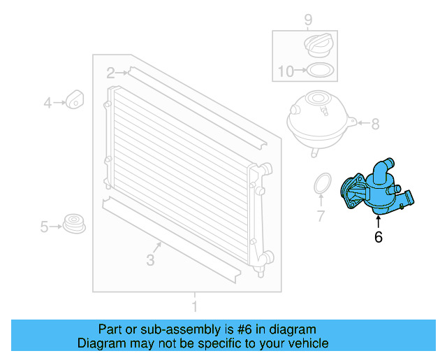 Thermostat Housing 06F-121-111-H - View 2
