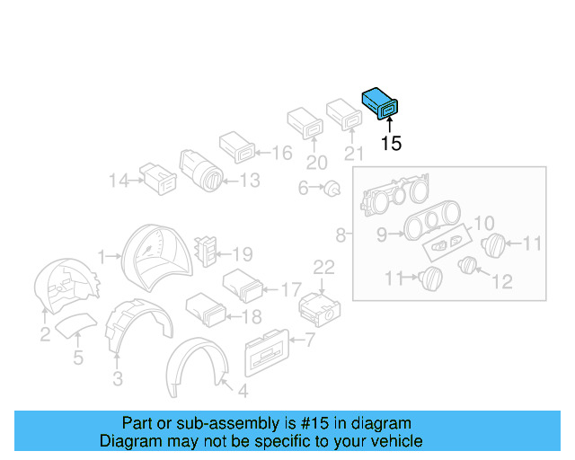 Seat Heat Switch 1C0-963-564-B-20H - View 5