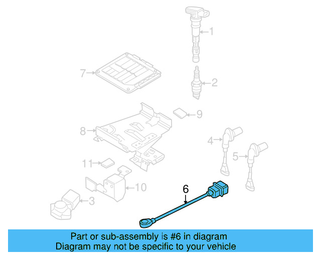 Ignition Knock (Detonation) Sensor 06E-905-377-J - View 16