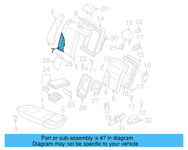 Seat Back Pad 3C0-885-776-B - View 6