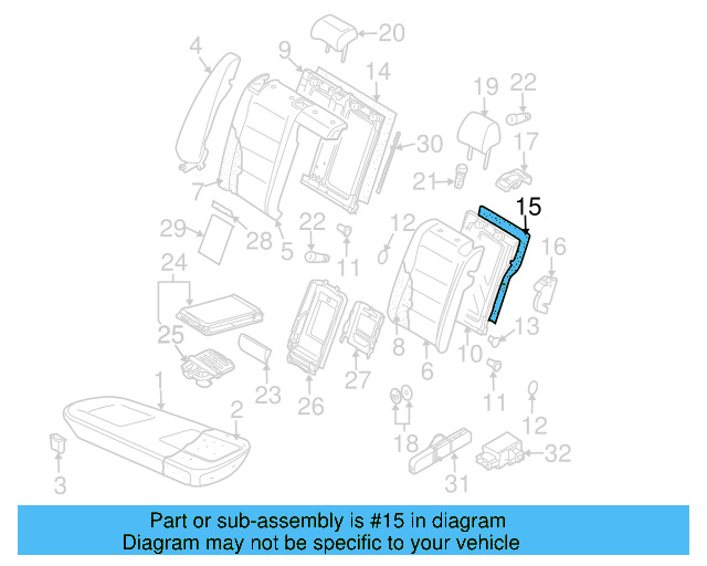 Seat Back Panel 3C5-885-753-1BS - View 3