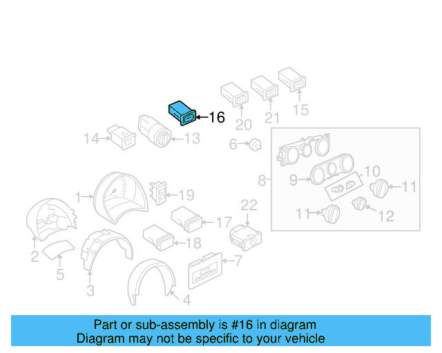 Seat Heat Switch 1C0-963-563-B-20H - View 3