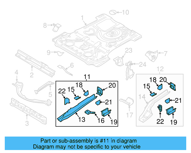 Side Member Assembly 1K6-803-502-E - View 2