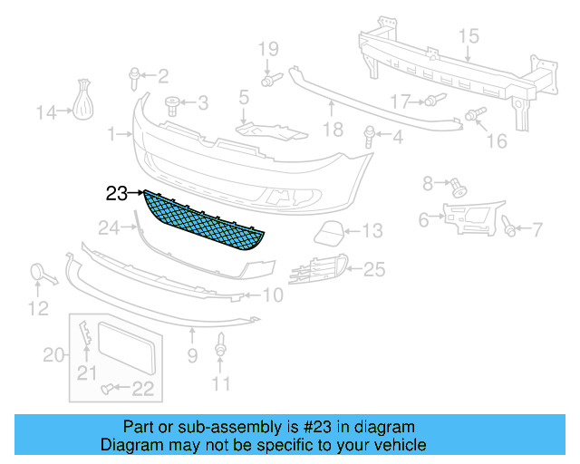 Lower Grille 5K0-853-677-C-9B9 - View 7