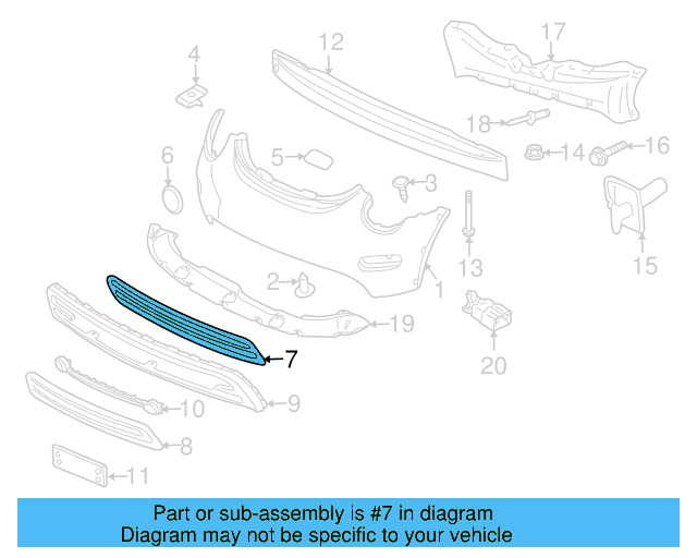 Lower Grille 1C0-807-681-G-01C - View 7