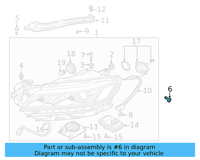 Headlamp Assembly Bolt WHT-007-527 - View 52