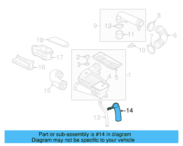 Engine Air Intake Hose Bracket 1K0-129-253 - View 10