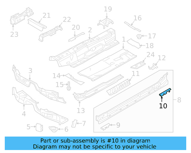 Sill Reinforcement 5Q0-804-244-A - View 10