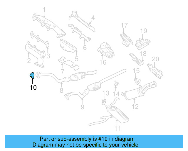Converter & Pipe Gasket 8D0-253-115-C - View 11