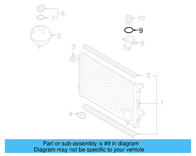 Engine Coolant Thermostat Gasket 06J-121-119-B - View 10