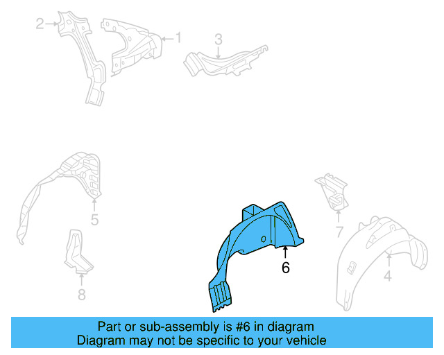 Inner Wheelhouse 3B5-803-423-A - View 11