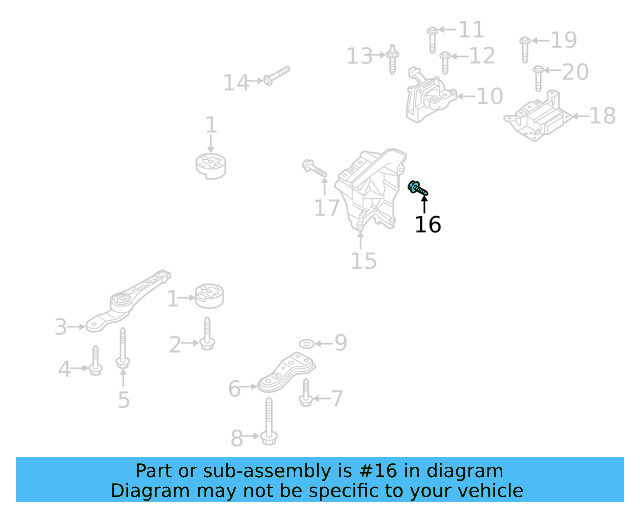 Motor Mount Mount Bolt N-105-524-04 - View 164