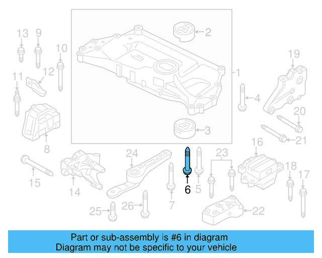 Engine Cradle Mount Bolt N-105-580-02 - View 102