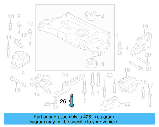 Rear Support Mount Bolt N-911-671-01 - View 80