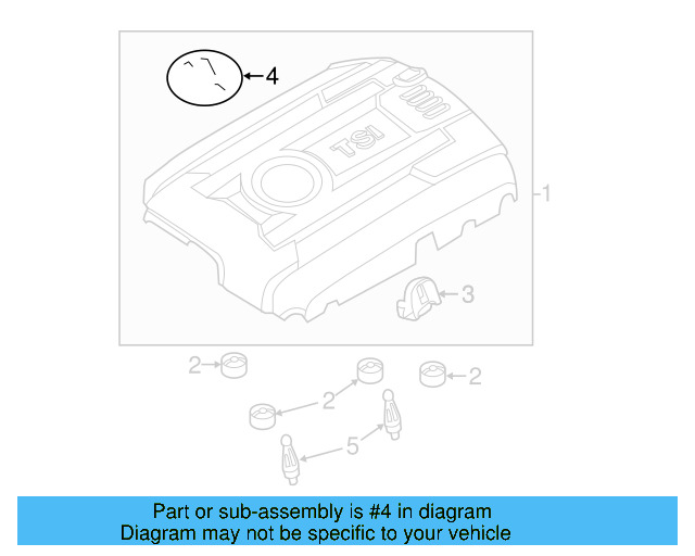 Engine Cover Emblem 06F-103-940 - View 56