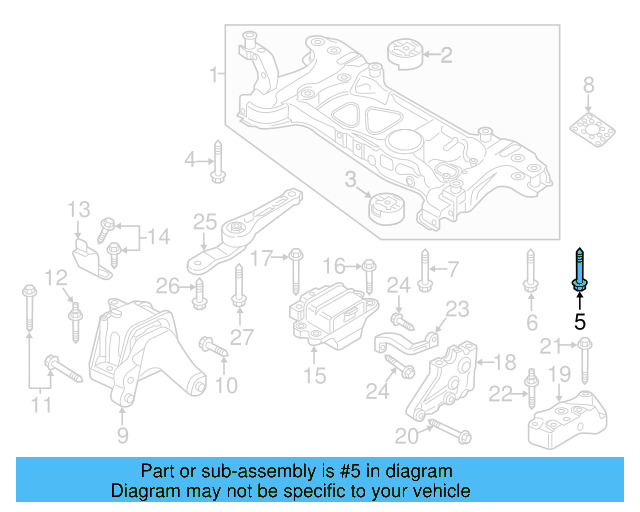Engine Cradle Mount Bolt N-105-580-02 - View 44