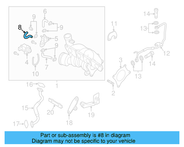 Center Hose 06F-145-718-Q - View 2