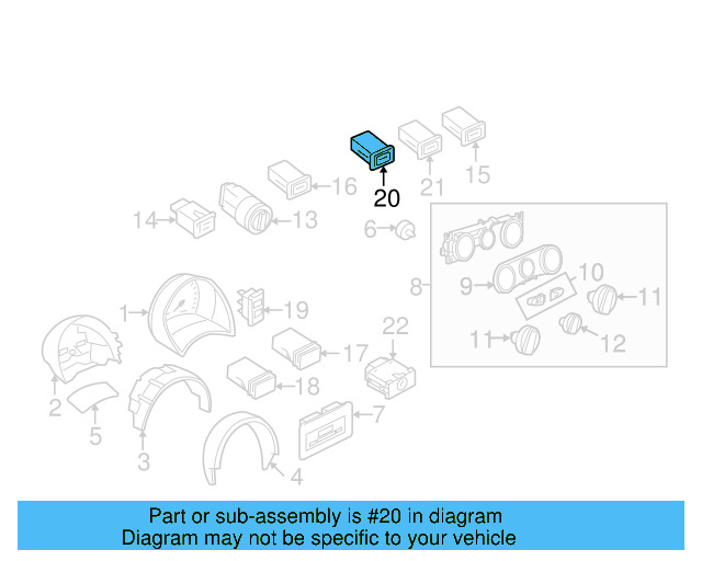 Hazard Switch 1C0-953-235-D-B41 - View 7