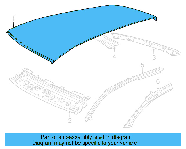 Roof Panel 1K5-817-101 - View 3