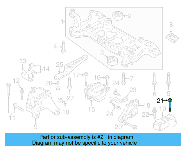 Trans Mount Bracket Bolt N-103-145-05 - View 8