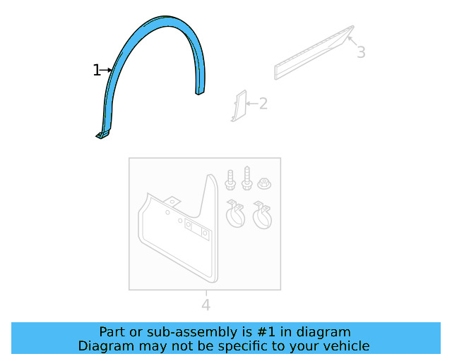 Wheel Opening Molding 11K-853-717-9B9 - View 3