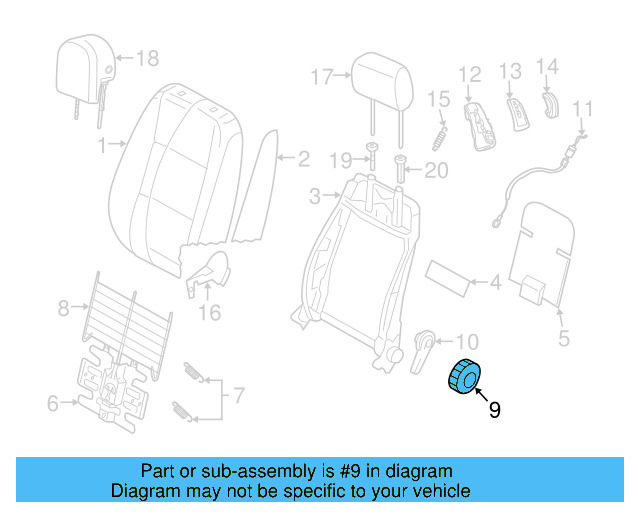 Adjust Handle 1K0-882-252-A-82V - View 4