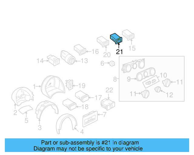 Defroster Switch 1C0-959-621-B41 - View 5