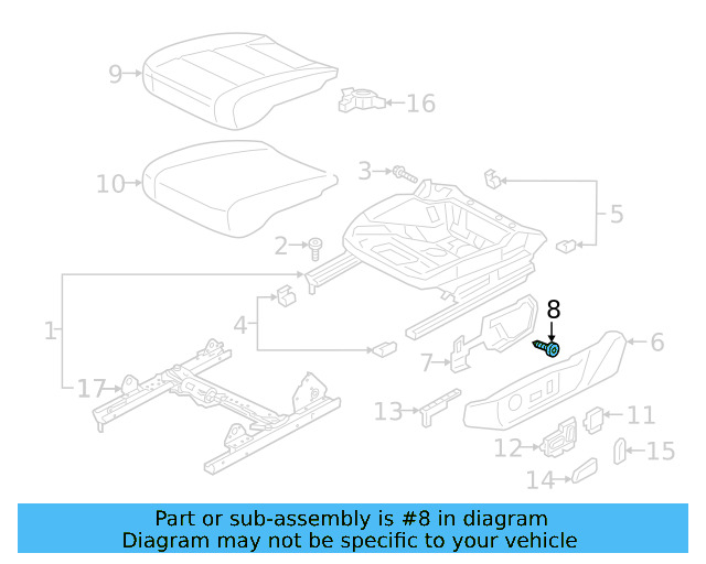 Seat Back Recliner Adjustment Handle Screw N-907-371-07