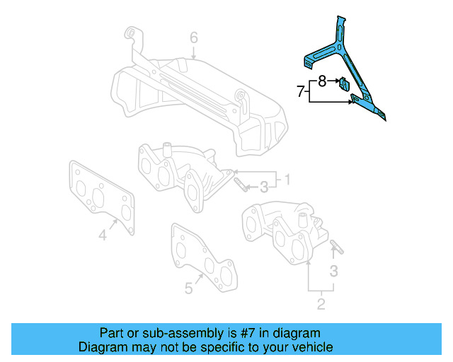 Exhaust Manifold Heat Shield Bracket 022-253-049-AL - View 3