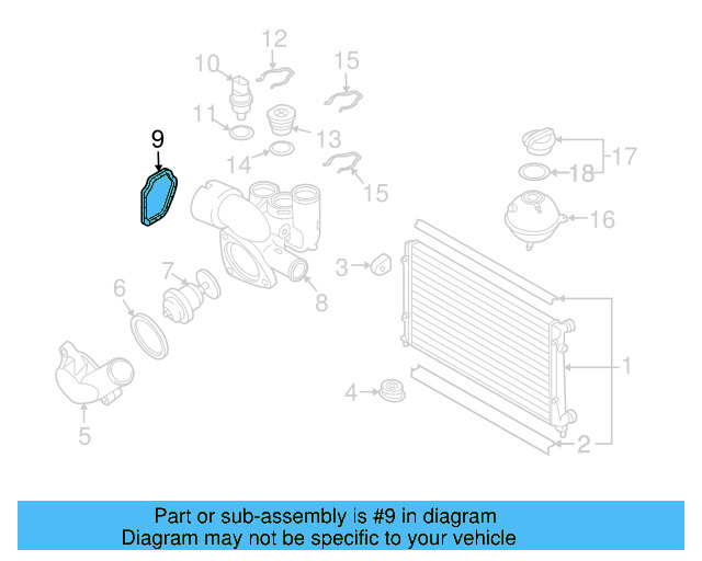 Thermostat Housing Gasket 021-121-119-A - View 5