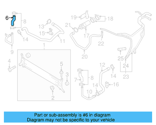 Radiator Coolant Hose 7L6-121-058-F - View 11