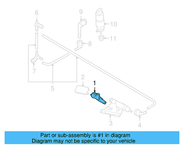 Washer Nozzle 1K6-955-103 - View 3