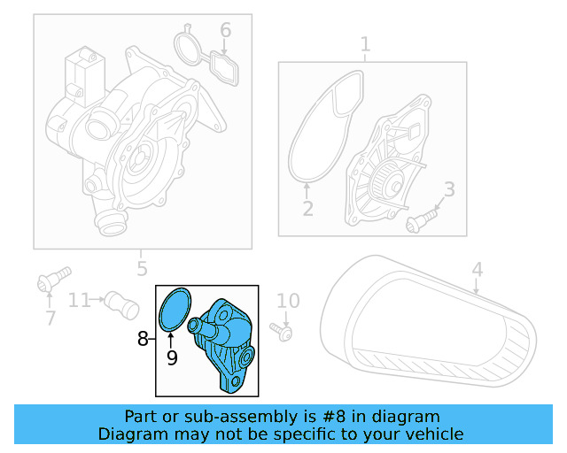 Engine Coolant Outlet Flange 06K-121-132 - View 31